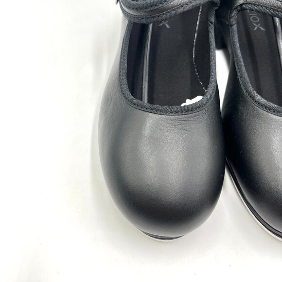 6.5W 6.5 WIDE WIDTH Capezio Women's 3800 Black Leather Mary Jane Dance Tap Shoes - Picture 4 of 13